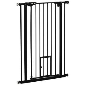41" Easy Open Indoor Dog Gates for Doorways, House, Stair - Black