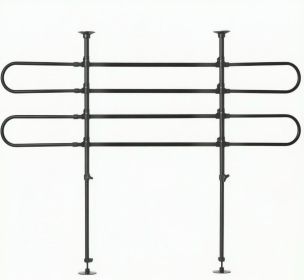 Black adjustable pet car guardrail for trucks - rear seat safety travel dog guardrail