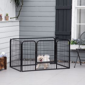 Black 32"W X 24"H 4-Panel Metal Dog Pen Exercise Playpen Indoor/Outdoor Pet Fence
