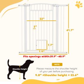 Extra Wide Walk through Dog Gate 30-41 Inch with Cat Door 3-Inch And 5.5-Inch Extension Kits 42 High