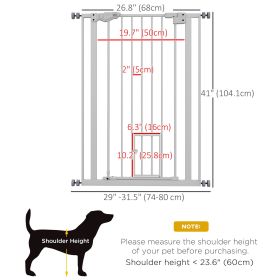 41 inch easy to open indoor dog door, white