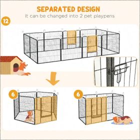 Dog Pen with Gate, 12 Panels, 31.5"H